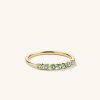 Bezel Emerald Half Eternity Band