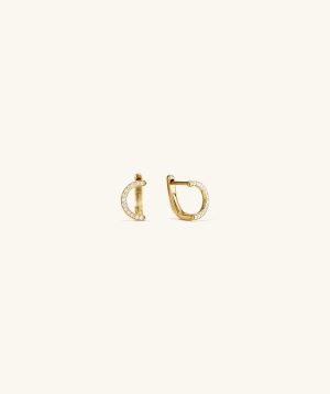 Gloria Pavé Diamond C Hoops