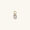 Single Emerald Cut Gemstone Hoop Charm