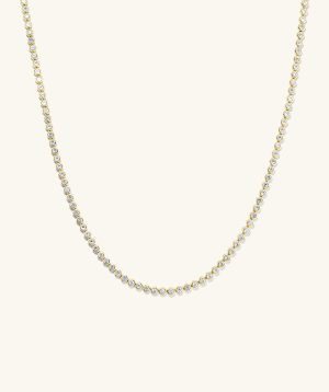 Zadie Bezel Lab Grown Sapphire Tennis Necklace