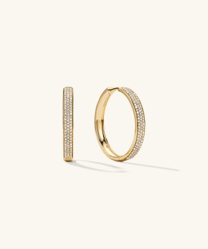 Bold Pavé Diamond Large Hoops