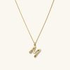 Organic Dôme Liquid Letter Pendant Necklace