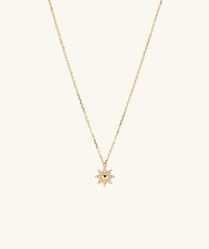 Pavé Diamond Sunburst Necklace