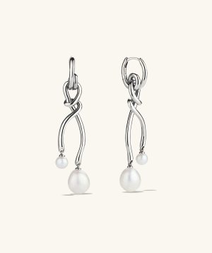 Loose Knot Pearl Earrings