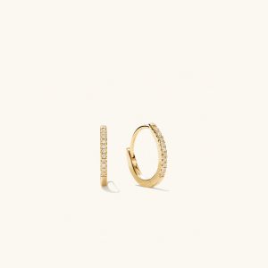 Pavé Diamond Huggie Hoops