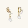 Remy Gemstone Pearl Charm Hoops